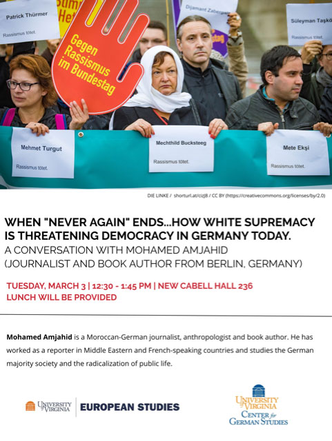Mohamed Amjahid (Berlin): “When ‘Never Again’ Ends...How White Supremacy is Threatening Democracy in Germany Today”