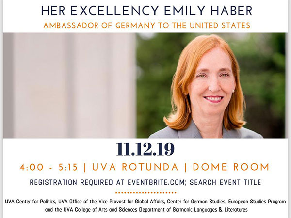 Public Lecture of Her Excellency Dr. Emily Haber, German Ambassador to the United States