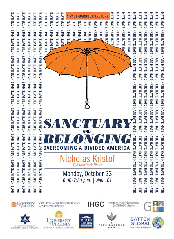 Nicholas Kristof (New York Times): "Sanctuary and Belonging: Reflections after August 11 & 12"