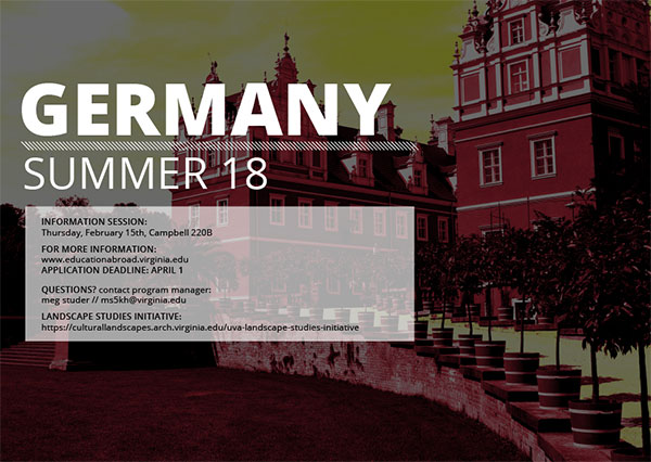 Information Session: Germany Study Abroad with the UVa Landscape Studies Initiative